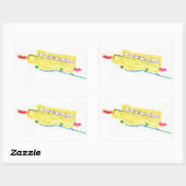 Schoolbusstickers Rechthoekige Sticker (Vel)