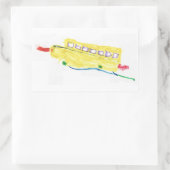 Schoolbusstickers Rechthoekige Sticker (Tas)