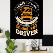 Schoolbusverlichting knippert poster (Thuiskantoor)