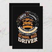 Schoolbusverlichting knippert save the date (Voorkant / Achterkant)