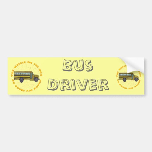 Schoolbuswielen Bumpersticker (Voorkant)