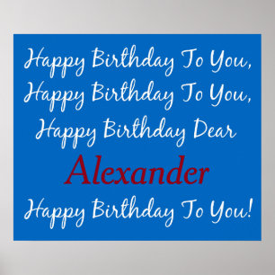Schooldagen B en White Birthday Song Personalized Poster