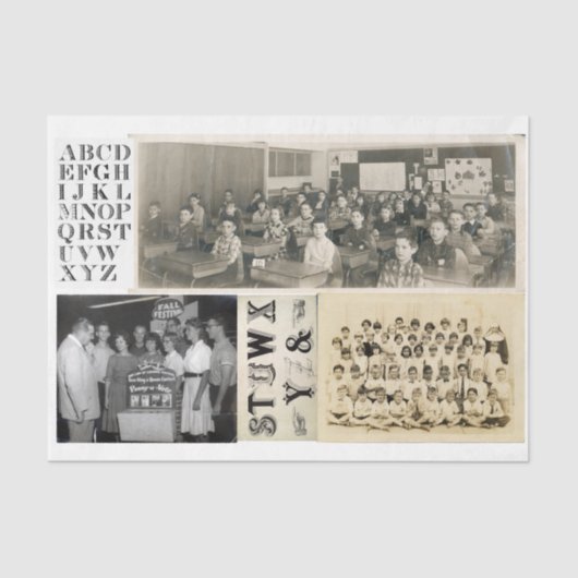  schooldagen Fotoontage Collage Tissuepapier (Voorkant)