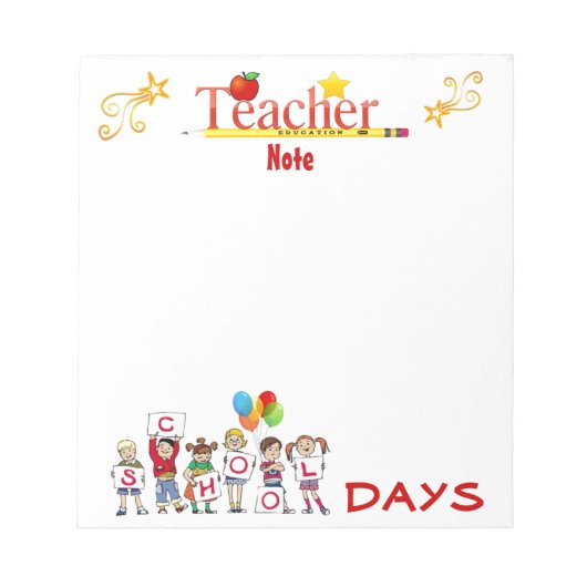 Schooldagen Notitieblok leraar (Voorkant)