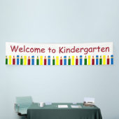 Schooldagen Pencils gepersonaliseerd Spandoek (Beurs)