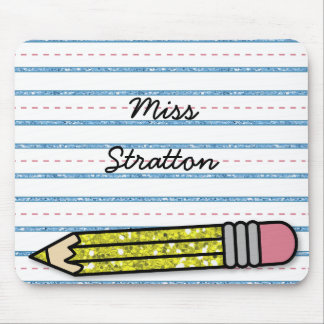 Schooldagen Potlood & Paper Personalized Mousepad Muismat