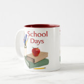 Schooldagen Stilleven Tweekleurige Koffiemok (Voorkant links)