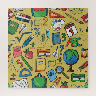 Schooldagen: Vintage voedingspatroon Legpuzzel