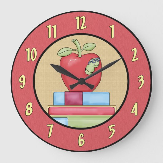 Schooldagen wandklok grote klok (Voorkant)