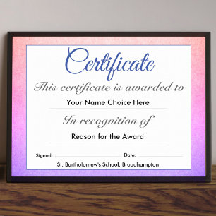 Schooldiploma of -onderscheiding voor kinderen poster