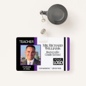 Schoolfoto-ID - zwart en Paarse Badge (Voorkant met intrekbare)