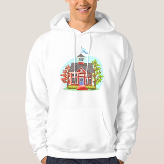 Schoolgebouw Mannen Hoodie (Voorkant)