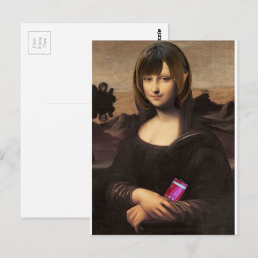 Schoolgirl stijl Mona Lisa Briefkaart (Voorkant / Achterkant)