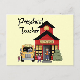 Schoolhouse Preschool leraar overhemden en cadeaus Briefkaart