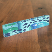 Schooling Fish Waterverf Desplaat Naambordje (Zijkant)