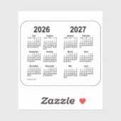 Schooljaar 2026-2027 Agenda van Janz Transparant Sticker (Vel)