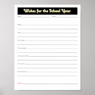 Schooljaar ouders wenst printbare download poster