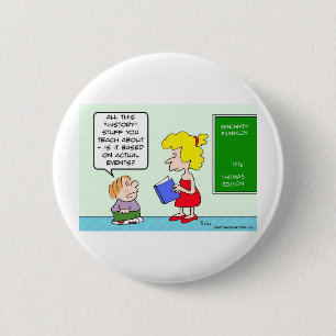 schooljongen vraagt zich af of de geschiedenis geb ronde button 5,7 cm