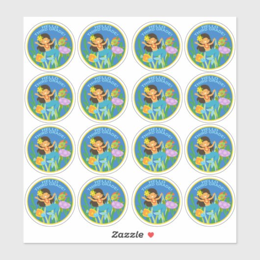 Schoolkaartjes Hallo derde klas! Sticker (Vel)