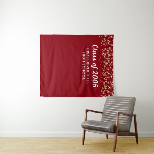 Schoolklas Jaar Red Gold Custom Achtergrond Wandkleed (In Situ (horizontaal))