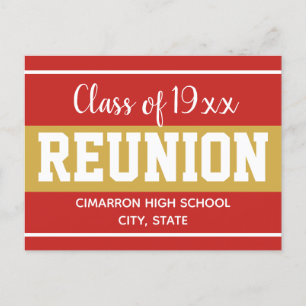 Schoolklasse reünie Red de datum rood Aankondigingskaart