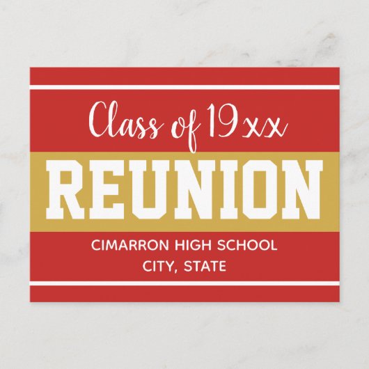 Schoolklasse reünie Red de datum rood Aankondigingskaart (Voorkant)