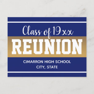 Schoolklasse reunion Save the Date Blue Aankondigingskaart