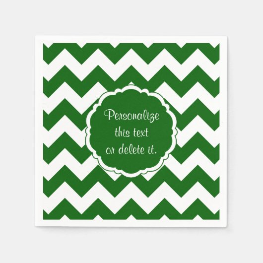 Schoolkleuren-Chevron, groen en wit- Servetten (Voorkant)