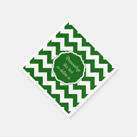 Schoolkleuren-Chevron, groen en wit- Servetten (Hoek)