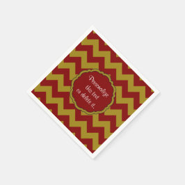 Schoolkleuren-Chevron, maroon-Gold- Servet