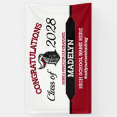 Schoolkleuren met Mascot-Afstuderen Spandoek (Verticaal)