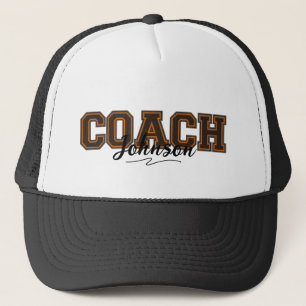 Schoolkleuren op maat van coach-Oranje en bruin Trucker Pet