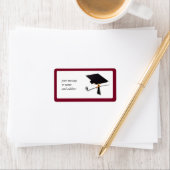 Schoolkleuren rood voor de Afstuderen Etiket (Insitu)