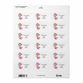 Schoollabels ( roze zeemeermin ) etiket (Full Sheet)