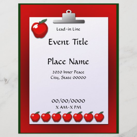 schoolleraar Apple Event Flyer (Voorkant)