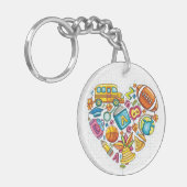 Schoolleraar Gepersonaliseerd Sleutelhanger - zie (Voorkant Links)