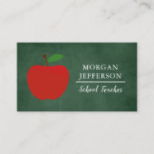 Schoolleraar Groen Chalkboard Modern Visitekaartje (Voorkant)