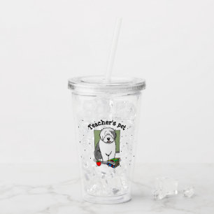 Schoolleraar Oude Engelse schapenhond (grijs 1) Acryl Drinkbeker