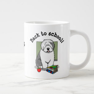 Schoolleraar Oude Engelse schapenhond (grijs 1) Extra Grote Beker