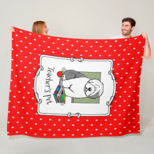 Schoolleraar Oude Engelse schapenhond (grijs 1) Fleece Deken