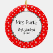 Schoolleraar Oude Engelse schapenhond (grijs 1) Keramisch Ornament (Achterkant)