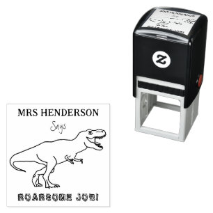 Schoolleraarsnaam Dinosaur Roarsome job Zelfinktende Stempel