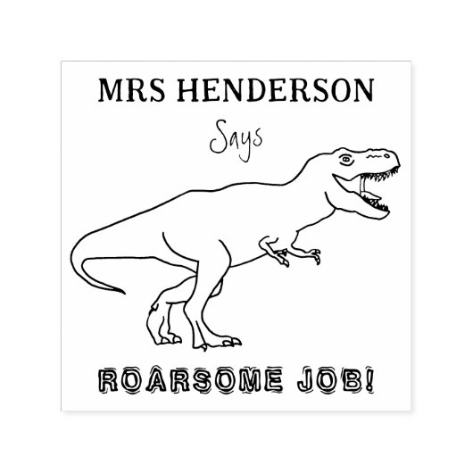 Schoolleraarsnaam Dinosaur Roarsome job Zelfinktende Stempel (Design)