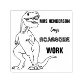 Schoolleraren Naam Dinosaur Roarsome Work Zelfinktende Stempel (Design)