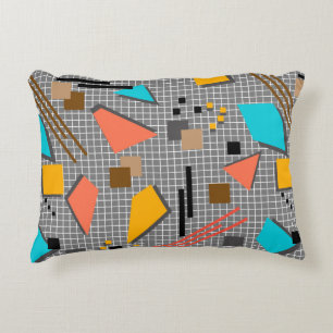 Schoolloze geometrische memphis vormt patroon s accent kussen