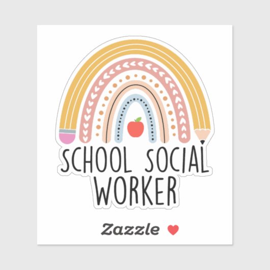 schoolmaatschappelijk werker | MSW LSW maatschappe Sticker (Vel)