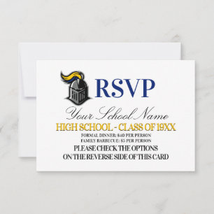 Schoolmascot class Reunion RSVP Kaartje
