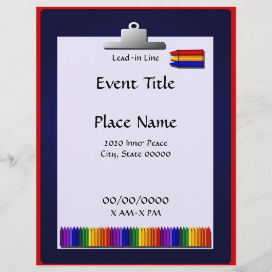 Schoolmeester Krijtje Ontwerp Evenement Flyer (Voorkant)