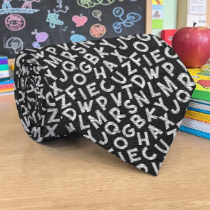 Schoolmeester Letters op Schoolbord Necktie Stropdas