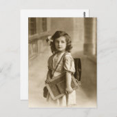  schoolmeisje briefkaart (Voorkant / Achterkant)